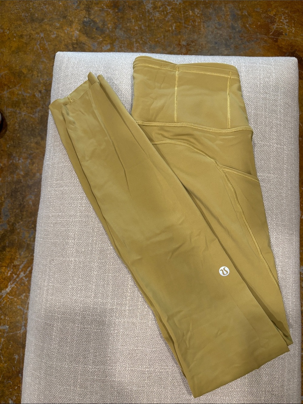 Lululemon Fast and Free Mustard Yellow High-Waist Leggings with Side Pocket